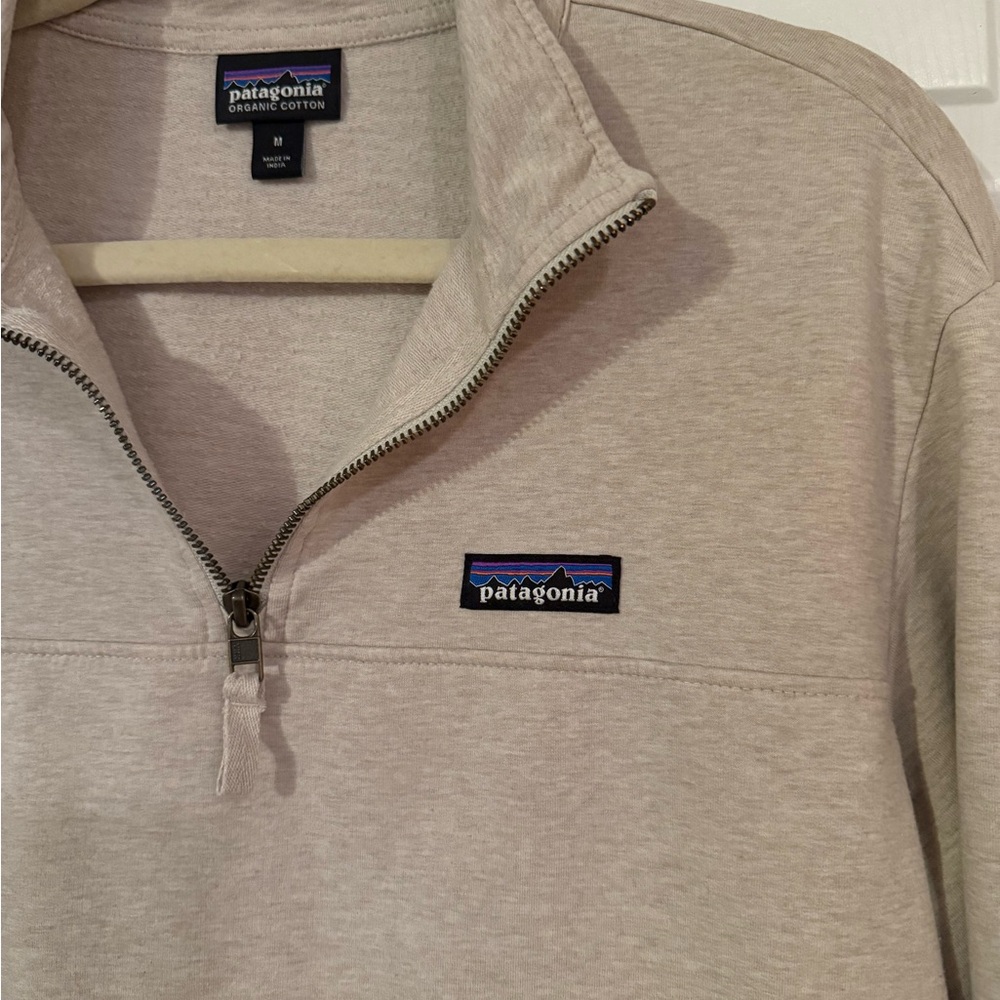 Patagonia Light Tan Oatmeal Natural Quarter-Zip Sweatshirt Pullover - Picture 4 of 6